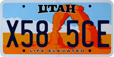 UT license plate X585CE