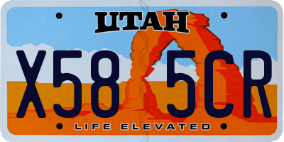 UT license plate X585CR
