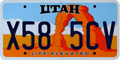 UT license plate X585CV