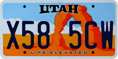 UT license plate X585CW