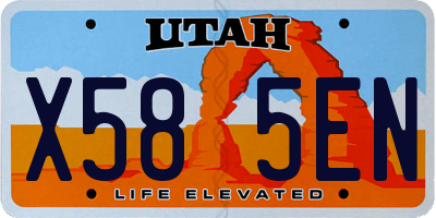 UT license plate X585EN