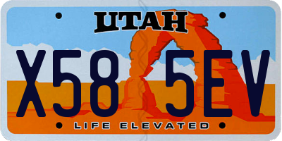 UT license plate X585EV