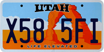 UT license plate X585FI