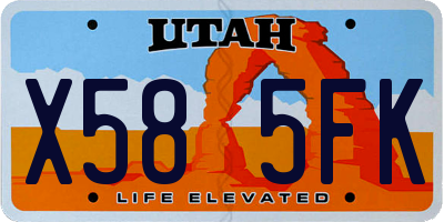 UT license plate X585FK