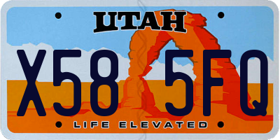 UT license plate X585FQ