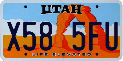 UT license plate X585FU