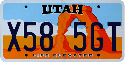 UT license plate X585GT