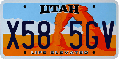 UT license plate X585GV
