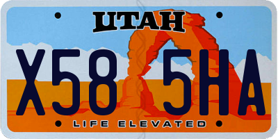 UT license plate X585HA