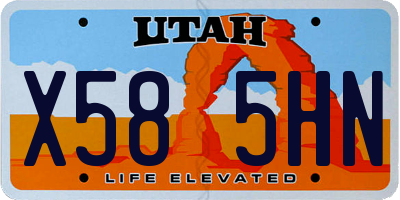 UT license plate X585HN
