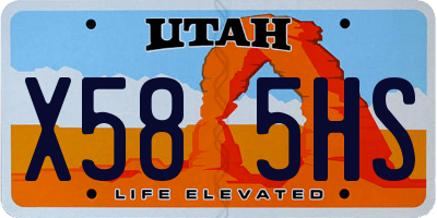 UT license plate X585HS