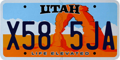 UT license plate X585JA