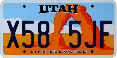 UT license plate X585JF
