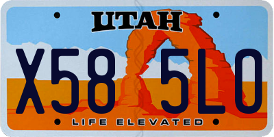UT license plate X585LO