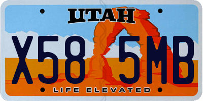 UT license plate X585MB