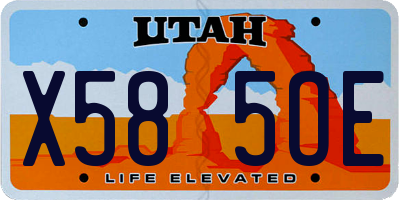 UT license plate X585OE