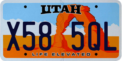UT license plate X585QL