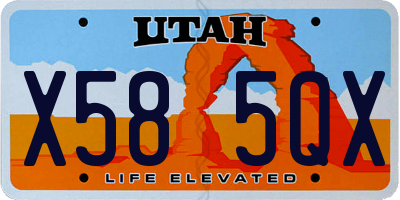 UT license plate X585QX