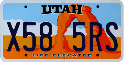 UT license plate X585RS