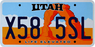 UT license plate X585SL