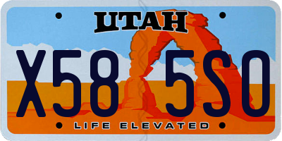 UT license plate X585SO