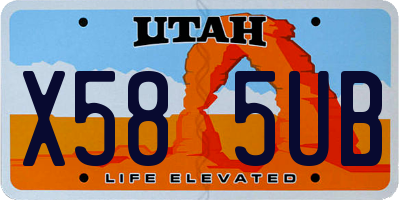 UT license plate X585UB