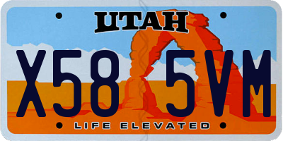 UT license plate X585VM