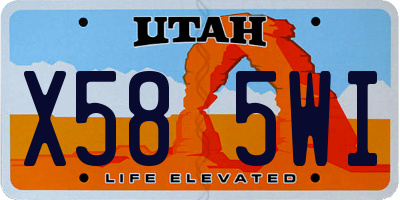 UT license plate X585WI