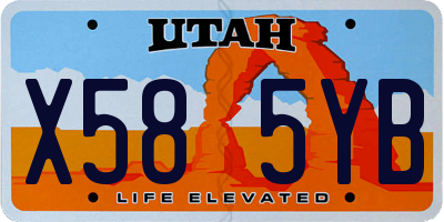 UT license plate X585YB