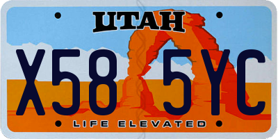 UT license plate X585YC