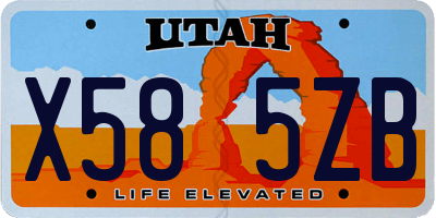 UT license plate X585ZB