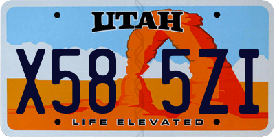 UT license plate X585ZI