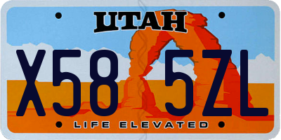 UT license plate X585ZL