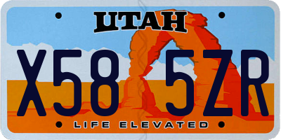 UT license plate X585ZR