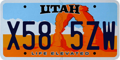 UT license plate X585ZW