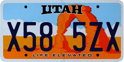 UT license plate X585ZX