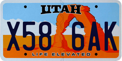 UT license plate X586AK