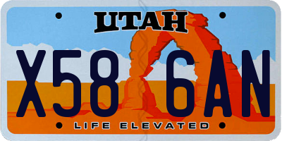 UT license plate X586AN