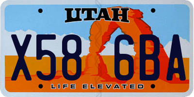 UT license plate X586BA