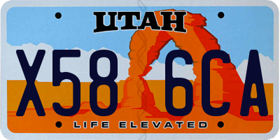 UT license plate X586CA