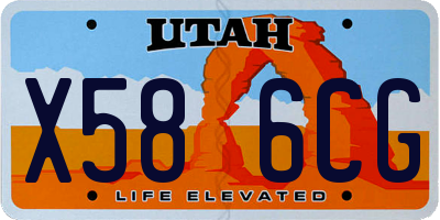 UT license plate X586CG