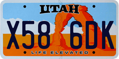 UT license plate X586DK