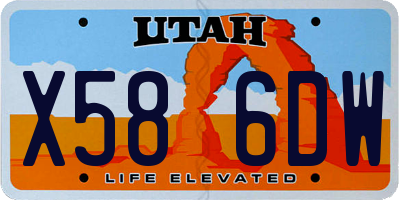 UT license plate X586DW