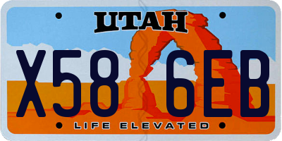UT license plate X586EB