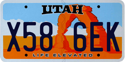 UT license plate X586EK