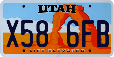UT license plate X586FB