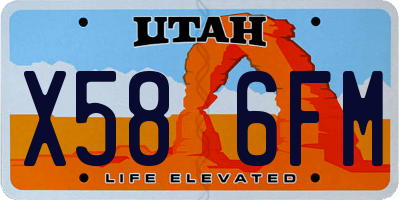 UT license plate X586FM