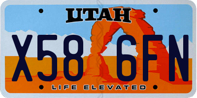 UT license plate X586FN