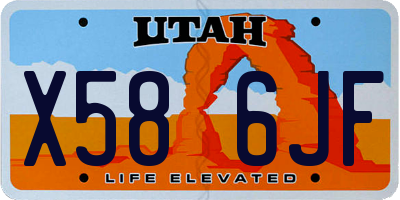 UT license plate X586JF