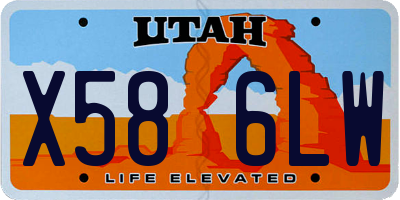 UT license plate X586LW